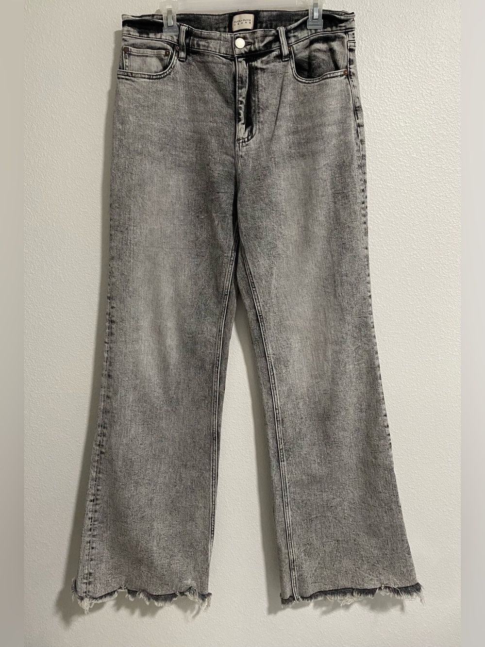 Alice + Olivia High Rise Bootcut Jeans Vintage Grey DELANCEY Denim sz 32 EUC